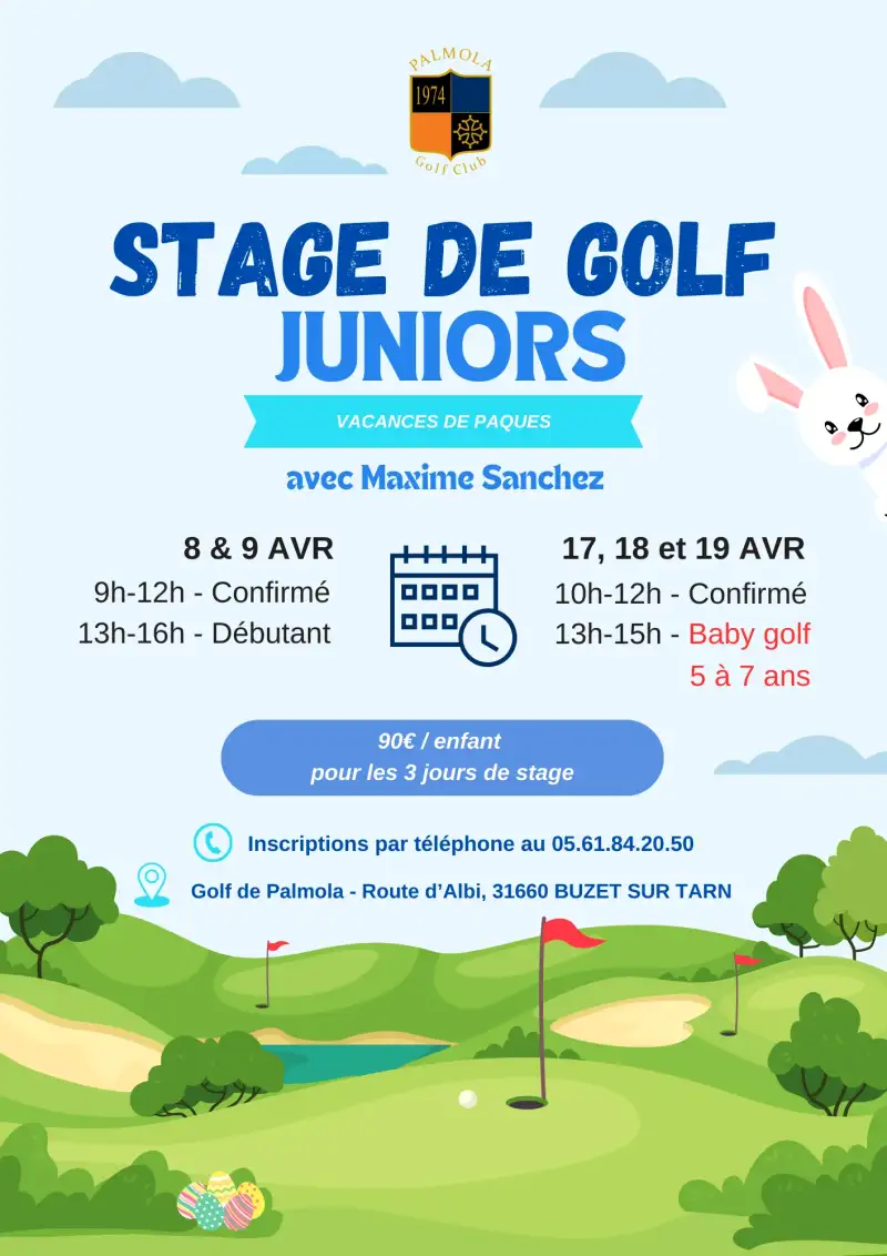 Stages de golf juniors avec Maxime